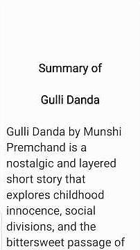 Gulli Danda Summary