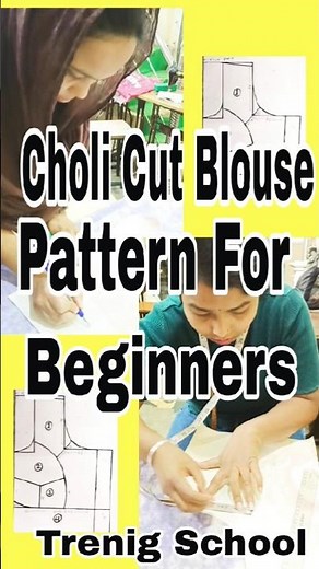 Choli Cut Blouse Pattern for Beginners | Easy Cutting & Stitching Step by Step