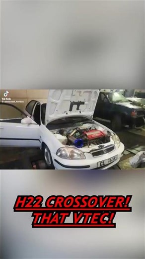 H22 SWAPPED CIVIC NASTY VTEC CROSSOVER! #honda #vtec #shorts