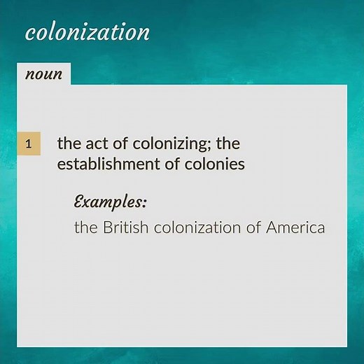 Colonization | meaning of Colonization