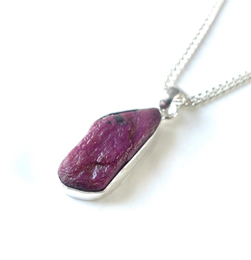 Stunning Ruby Raw Necklace, 100%natural Silver, Raw Ruby Pendant Necklace, July Birthstone, Gif for Christmas - Etsy