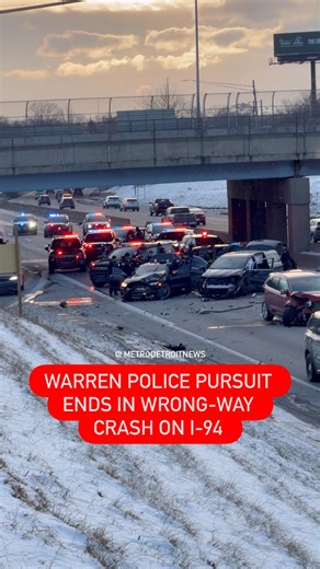 #Breaking 🚨: A police chase that began in Warren ended in Detroit after a driver fleeing officers crashed while driving the wrong way on I-94. Link to story in comments. | Metro Detroit News