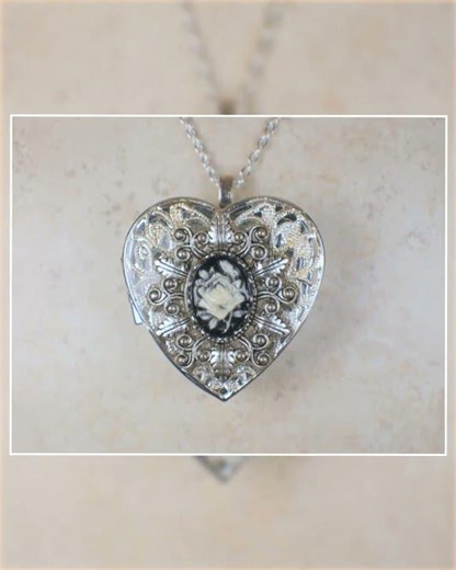 Rose Cameo Music Box Locket