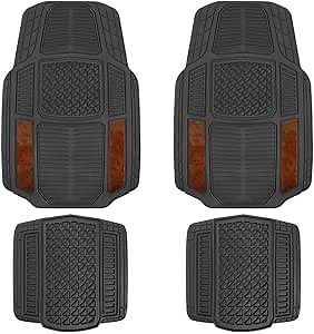 Motor Trend Armor-Tech All Weather Liners, 4 Piece Set - Waterproof, Heavy-Duty Front & Rear Rubber Floor Mats for Car, Truck, SUV & Van