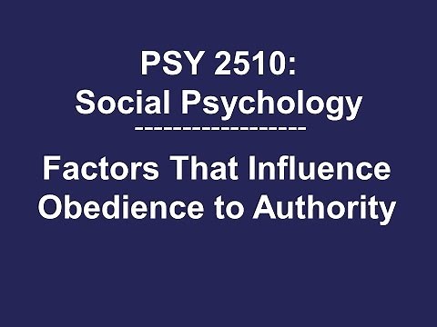 PSY 2510 Social Psychology: Factors that Influence Obedience