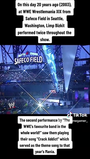 On this day 20 years ago (2003), at WWE Wrestlemania XIX from Safeco Field in Seattle, Washington, Limp Bizkit performed twice throughout the show. The second performance by