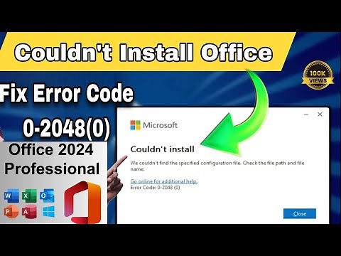 أفضل حلول لمشكله ERROR CODE 0-2048 أثناء تثبيت MICROSOFT OFFICE (2021-2024-365)#office2024