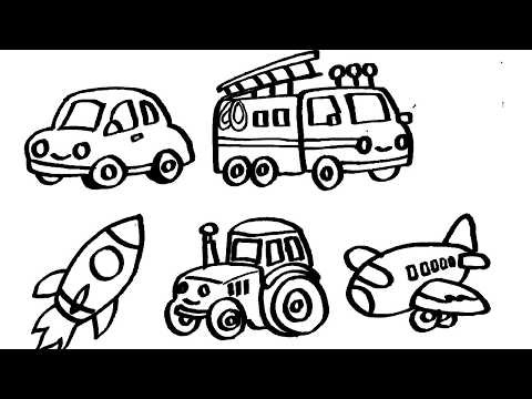 Simple Vehicle Drawing Tutorial | Car, Rocket, Plane & More