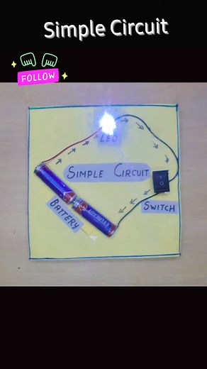 Simple Circuit with cell simplecircuitwithcell #Simpleelectriccircuit #reelsviralfb #fbviralpage #education #viralfb #learningisfun #videoviralreel #schoolproject #physics #workingmodel | Kansal Creation