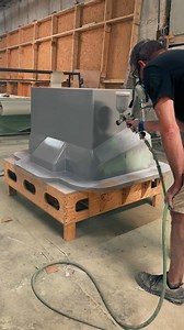 9.2K views · 745 reactions | Leaning post primer spray. This leaning post is a two piece due to its design. 2 piece molds are necessary for parts with conflicting pull angles. A necessary evil  #boats #fiberglass #custom #cnc #carbonfiber | NuWave Composites | Facebook