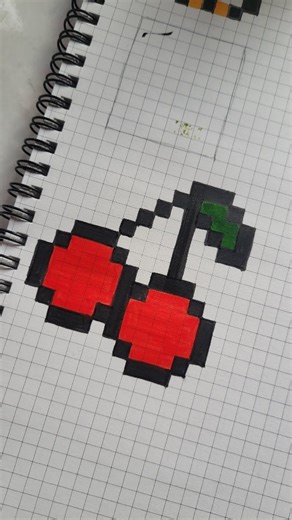 Artworksbyanju | Anjani on Instagram: "🍒🍒 Cherry Pixel art 🍒🍒 [ Pixel art, easy art, pixel drawing, daily art, pixel art ideas, trending pixel art, pixel art inspo, pixel art idea, easy pixel art, pixel art on wall, pixel art for wall, pixels, minecraft art, minecraft, daily art vlog, minecraft, cherries pixel art Cherries 🍒Cherry cherry 🍒 cherries ]"