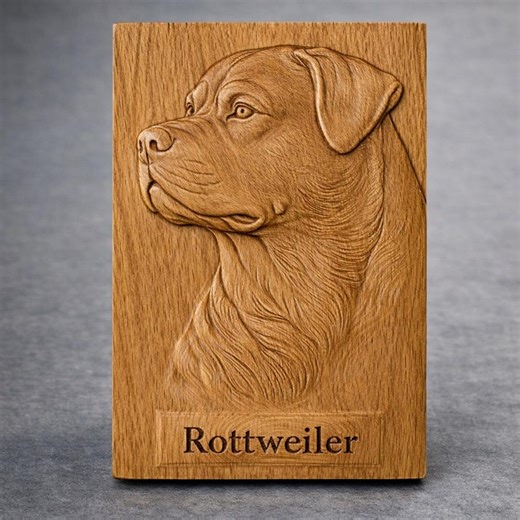 Rottweiler Relief 3D STL File | CNC Router & 3D Printing - Etsy