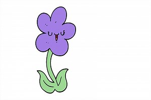 cartoon flower with happy face creative drawing