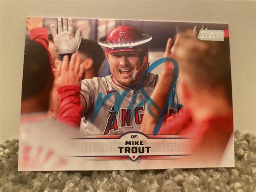 Mike Trout in Person Autograph Card IP Signed MLB Los Angeles Angels Auto With Photo Proof - Etsy