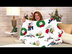 Berkshire Holiday Prints Peanuts Gang Blanket with Sherpa on QVC