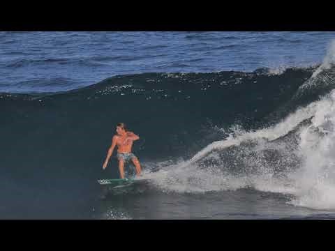 Clay Marzo slabs on twin fin