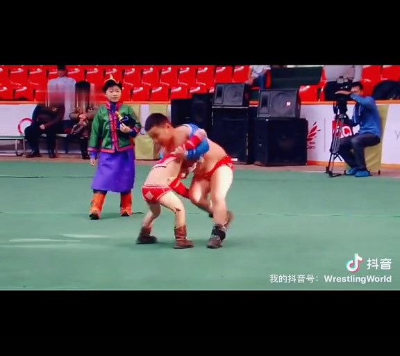Young Mongolian Wrestler Showcase Strength and Skills