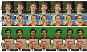 AI can transfer human facial movements from one video to another