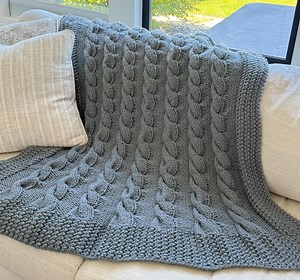 Farmhouse Cable Throw - Pdf Knitting Pattern - Beginner Knitting Friendly Blanket - Etsy