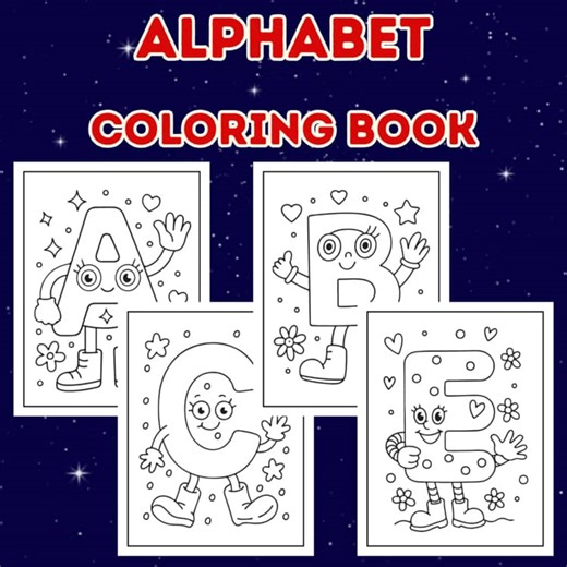 Alphabet Coloring Pages A–Z | Fun Letter Characters.