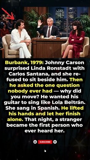 Linda Ronstadt Refused to Sit Next to Carlos Santana What Carlos Said Left Johnny Carson #shorts