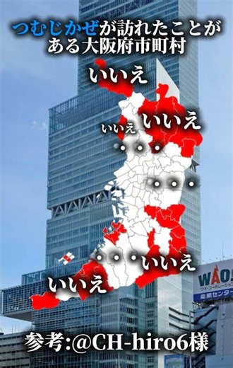 訪れたことがある大阪府市町村（参考）