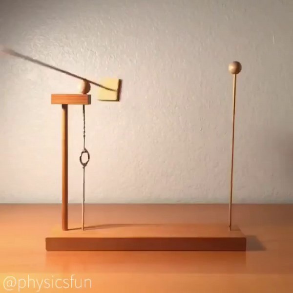 physicsfun on Instagram: ""Swing Thing": folk craft kinetic art from the 1970s- potential energy from wound rubber bands converts to kinetic energy and gravitational potential energy producing curious periodic motion in the pendulum bob at the end of the string. ➡️ Follow the link in my profile for info on where to get many of the amazing items featured here on @physicsfun #swingthing #kineticart #kineticenergy #potentialenergy #physics #physicstoy #folktoy #hookeslaw #elastic #periodic #periodi