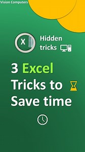 3.6K views · 139 reactions | 3 Execl tricks to save your time! Excel shortcuts, Excel, Excel tips, Excel tricks, Excel Tutorials, Excel functions #excel #exceltips #exceltricks #excelformula #msexcel #exceltutorials #spreadsheets #exceltipsandtricks #excelhacks | Vision Computers | Facebook