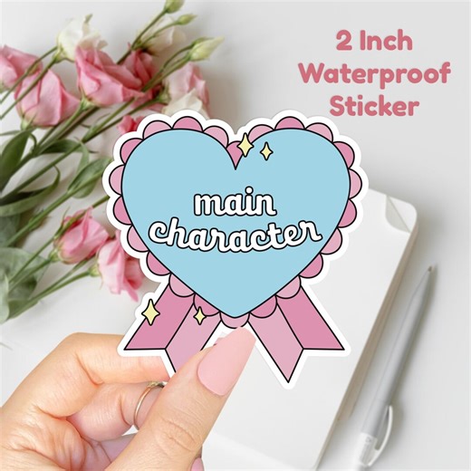 Main Character Ribbon - 2 Inch Matte Waterproof Sticker, Bookish Stickers, Kindle Decal - Etsy