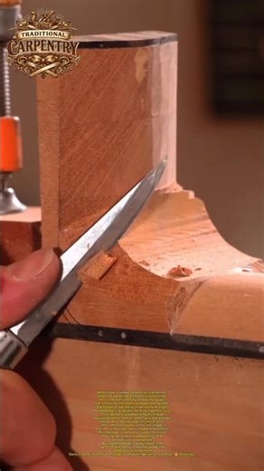 Smooth Curve Wood Carving with Chisel – Satisfying Craftsmanship #woodworking #carving #DIY