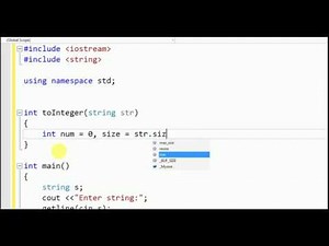 convert string into integer in C++ without using atoi