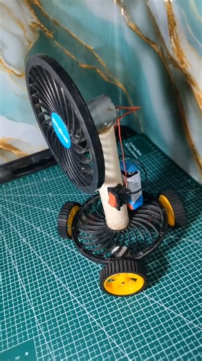 Moving Base Fan DIY | Niche Wheel Ghoomta Hua Fan | Amazing Homemade Fan Project |#YouTube shorts