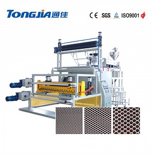 [Hot Item] Plastic Extruder Rigid Flat HDPE Mesh Cage Fence Geonet Net Making Machine