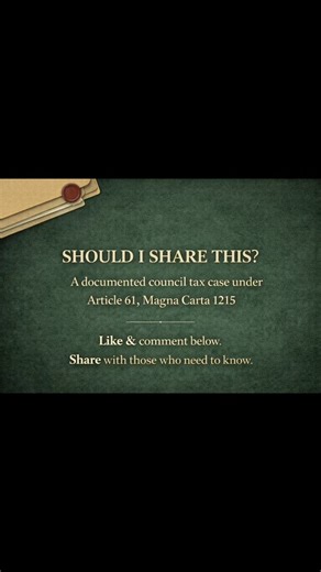 This is my real, documented journey through lawful dissent under Article 61 of the Magna Carta — specifically in relation to council tax. I share it not as legal advice but as a personal testimony for those seeking to stand in sovereignty and truth. Let me know in the comments if you would like to see the full scanned case file. | Common Law Assent