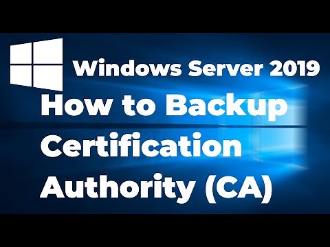 How to Backup Certification Authority in Windows Server 2019