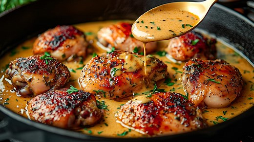 French Chicken with Mustard - POULET À LA MOUTARDE