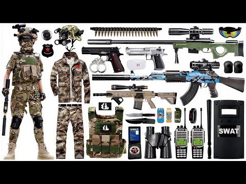 Unboxing mystery toy box, M249 light machine gun, 98K sniper rifle, AK47 assault rifle, Glock pistol