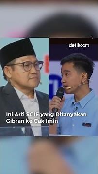 Ini Arti SGIE yang Ditanyakan Gibran ke Cak Imin
