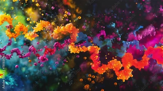 A mosaiclike image of a DNA molecule with different colors representing the different base pairs adenine cytosine guanine and thymine. . AI generation.