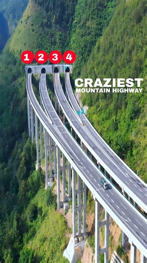 China’s CRAZIEST Mountain Expressway | 4 Tunnels in ONE Mountain | Engineering Marvels #tunnel