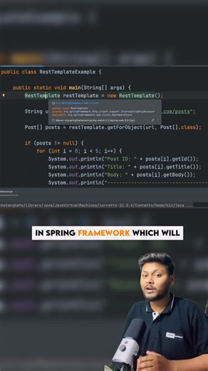 Chetan Ghate on Instagram: "Rest Template In Java ✅"