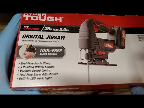 Hyper Tough 20V Lithium Ion 2 0Ah Orbit Jig Saw, Cordless, 8201 1