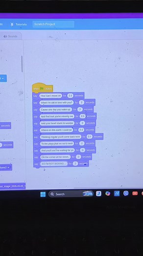 Scratch coding: lyric animation for The Man Who Can't Be Moved