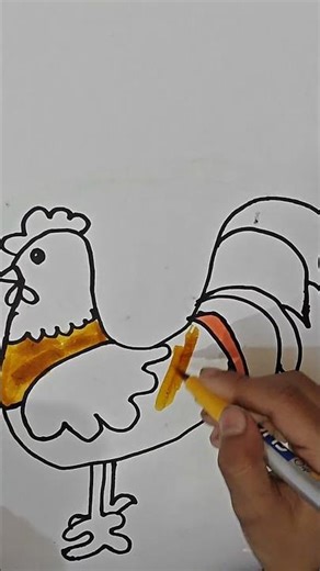 How to draw a hen. step by step easy and simple drawing with pencil for kids.