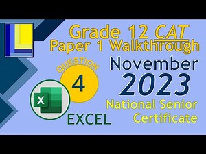 Computer Applications Technology | Grade 12 | Paper 1 November 2023 | Q4 - Excel Spreadsheet