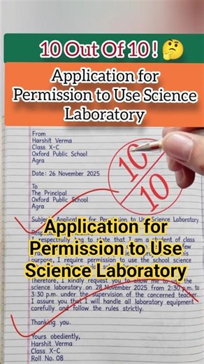 Application for Permission to Use Science Laboratory | Request Letter Format