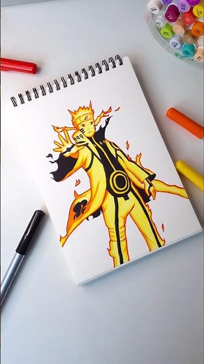 Drawing Naruto Kyubi Mode || DrawWithObito || #naruto #anime