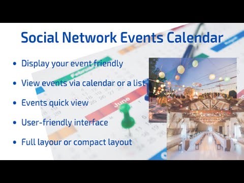 Social Network Events Calendar For PHP