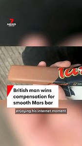 5.2M views · 42K reactions | A British man has received £2 in compensation for opening a smooth Mars bar without the chocolate's signature ripple. #mars #marsbar #chocolate #chocolatebar #confectionery #england #britain #uk #unitedkingdom #7NEWS | 7NEWS Sydney | Facebook