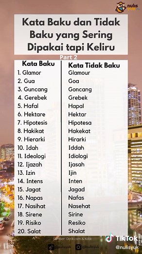 Perbaikan Kata Baku dan Tidak Baku dalam Menulis